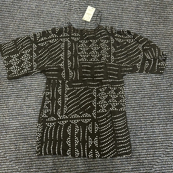 NWT ZARA Black White POLKA DOT PRINT DRESS Short Sleeve V NECK - Picture 5 of 5